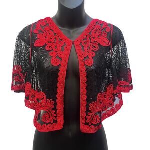 Mesh Embroidered Sequin Top M NWT